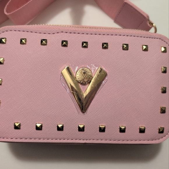 Valentino Orlandi- Baby Pink Studded Crossbody Camera Bag- Style # V-3003 NWT - Picture 3 of 8